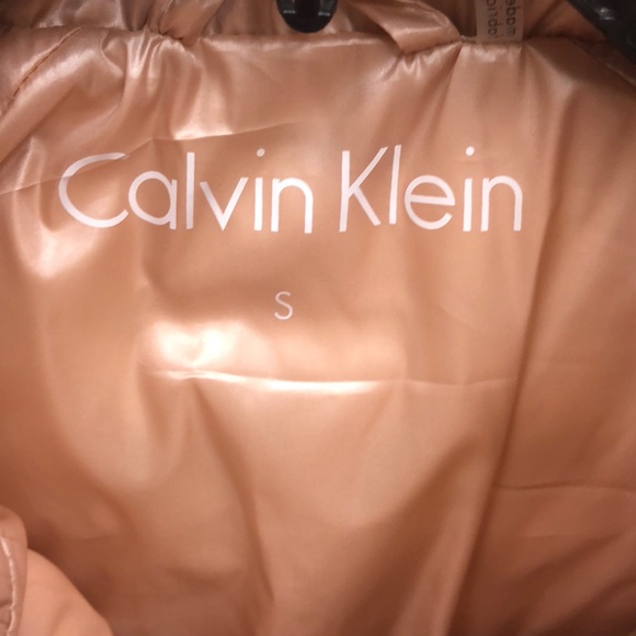Calvin Klein Quilted Puffer Vest in Metallic Blush - Picture 3 of 5
